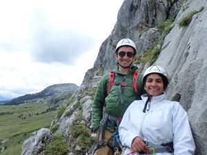Mom and me at a rappel station